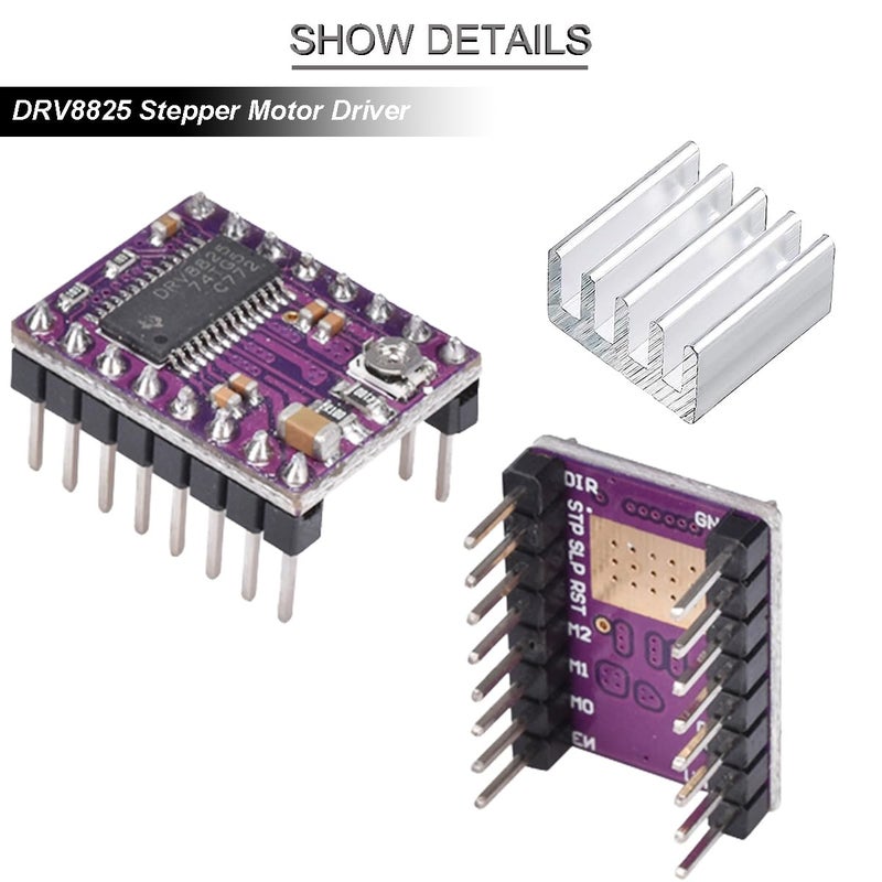 DKARDU 6 pcs DRV8825 Stepper Motor Driver Module Adjustable Driver 3D Printer Accessories with Heat Sink Screwdriver for 3D Printer RepRap 4 ramps 1.4 StepStick - Image 2